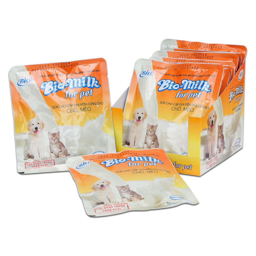 Sữa cho chó mèo Bio milk 100g dễ tiêu hoá, sữa bột dinh dưỡng cún con, mèo nhỏ mẹ Con Mèo Xiêm