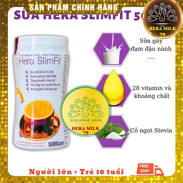 [GIẢM CÂN 100%] Sữa Giảm Cân Hera Slimfit Cao Cấp Chính Hãng Hộp 500g [FREESHIP],thực đơn giảm cân,dáng đẹp,eo thon nhỏ
