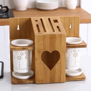 Bộ ống đũa , giá cắm dao hình trái tim