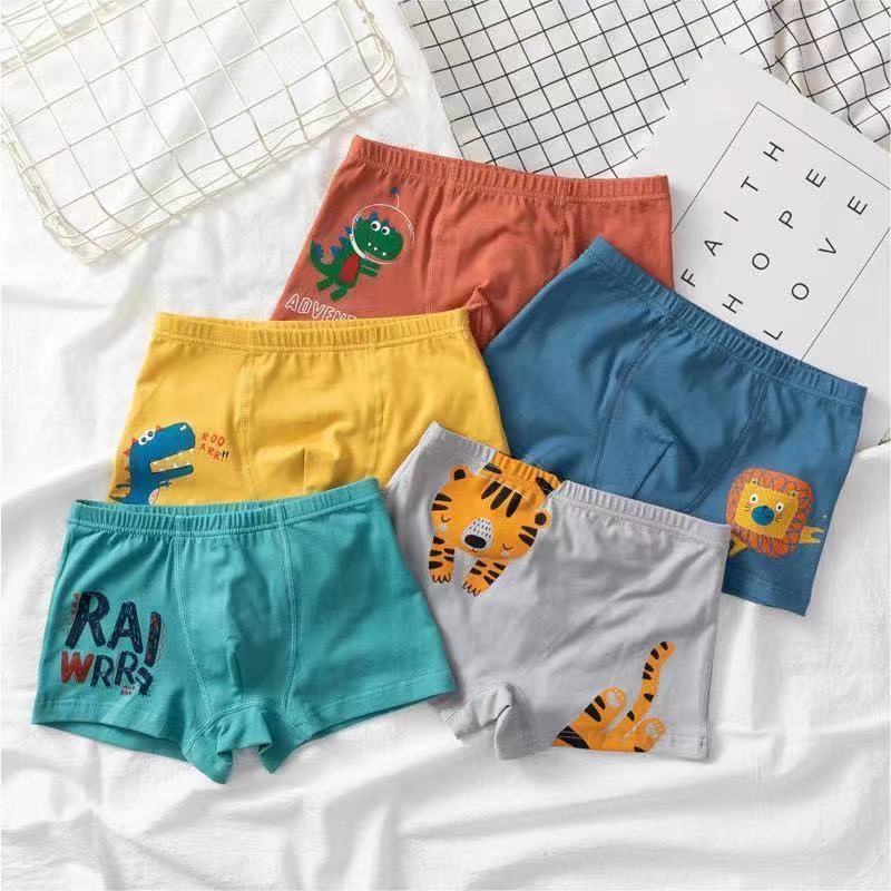 ♨Giá thấp♨Quần lót boxer cotton nguyên chất thời trang mùa hè cho bé trai 5-8-12 tuổi