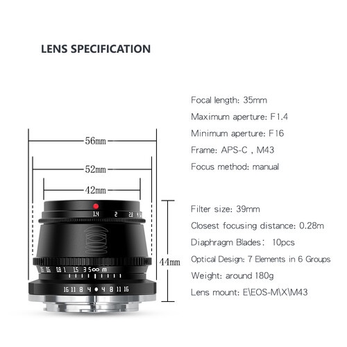 Ống Kính TTArtisan 35mm f/1.4 - Chính Hãng l TTArtisan 35mm f/1.4 for Fujifilm l ống 35mm for Fujifilm