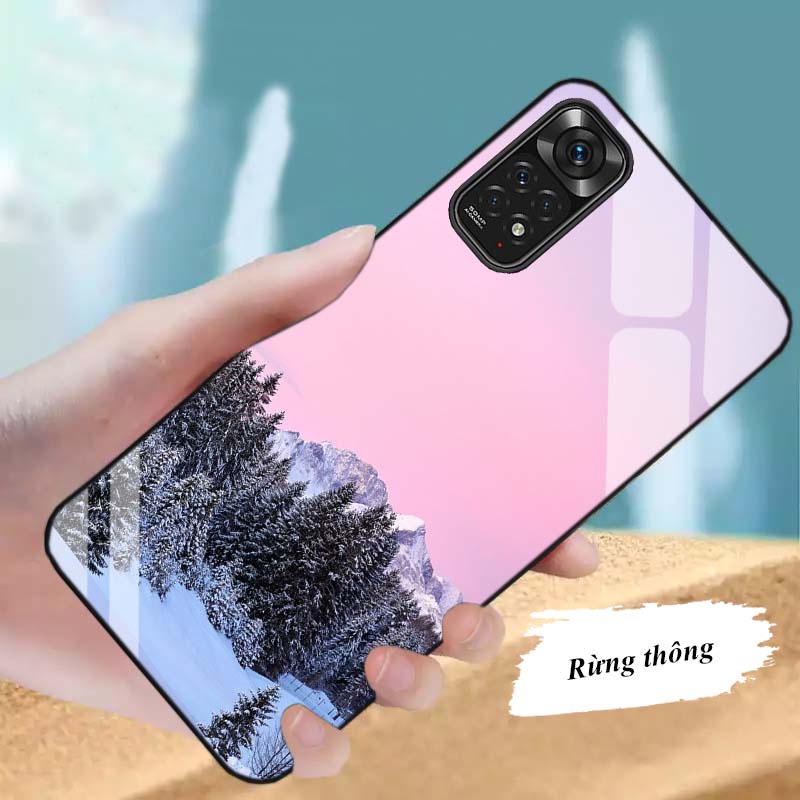 Ốp Lưng Xiaomi Redmi Note 11S, Note 11 4G, Note 11 5G, Note 11 Pro Mặt kính cường lực Cao Cấp, Sáng Bóng