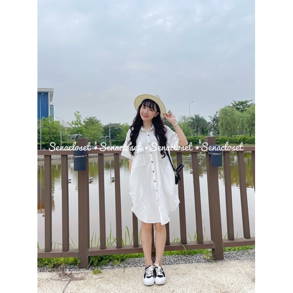 Đầm Váy basic viền chỉ nổi cực xinh D013 (Ảnh thật)