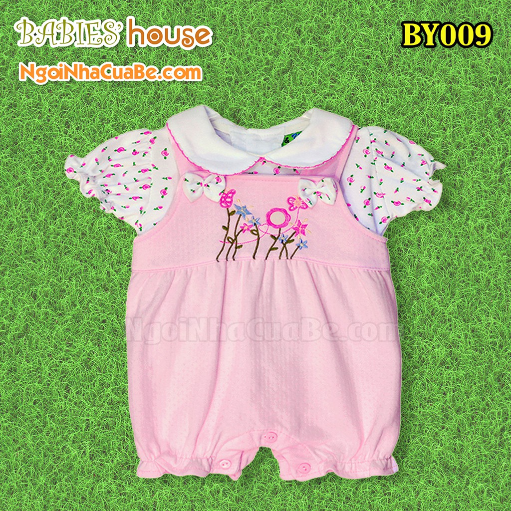 Bodysuit sơ sinh 2 lớp thêu Hoa cho bé gái