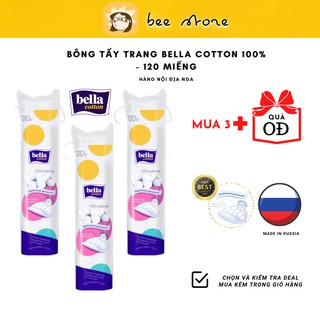 Bông tẩy trang Bella Cotton 3 lớp nội đia Nga- 120 miếng