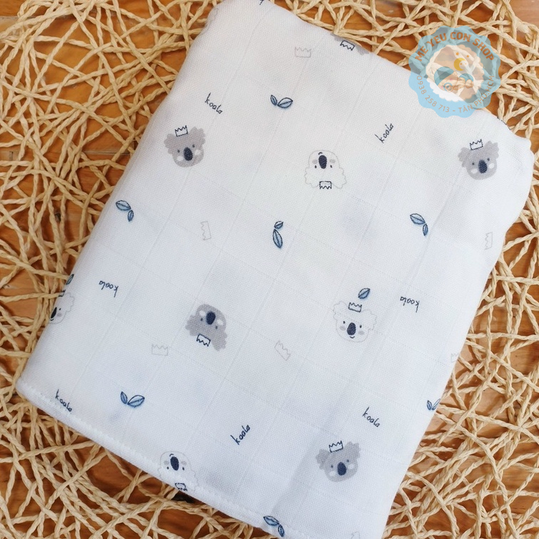 (100x110cm) Khăn tắm sợi tre cao cấp 2 lớp cho bé  - Hiệu Cún Con (katydang)