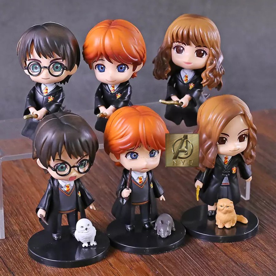 Bộ mô hình 6 nhân vật chibi phim Harry Potter cực cute