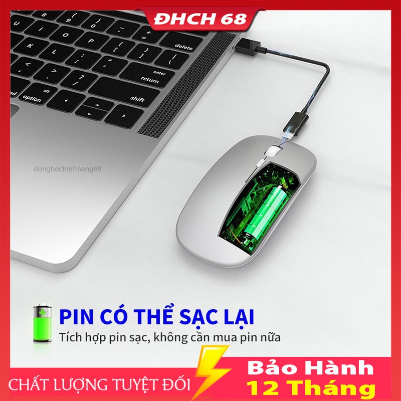 Chuột Không Dây Bluetooth A68 Pro Bản Nâng Cấp Của Chuột A2  Dùng Pin Sạc, Click Không Gây Tiếng Ồn Bảo Hành 12 Tháng