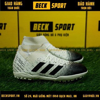 Giày Bóng Đá Nemeziz 18.3 Trắng Mũi Đen Cổ Chéo TF