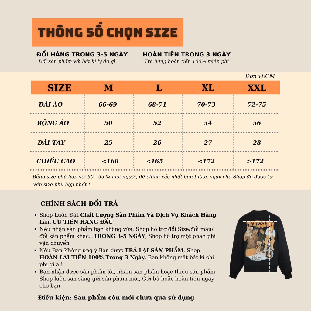 Áo Nỉ Sweater Travisscott - Form Rộng - Nam Nữ Unisex - Chất Nỉ Bông Cao Cấp Áo Hoodie - Top Xu Hướng 2023