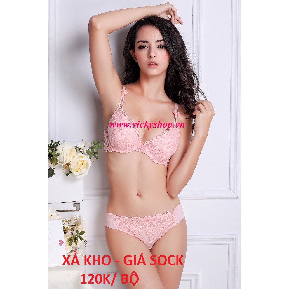 v239 bộ đồ lót ren thêu hoa nổi cao cấp , mút vừa có gọng , mặc ôm nâng ngực