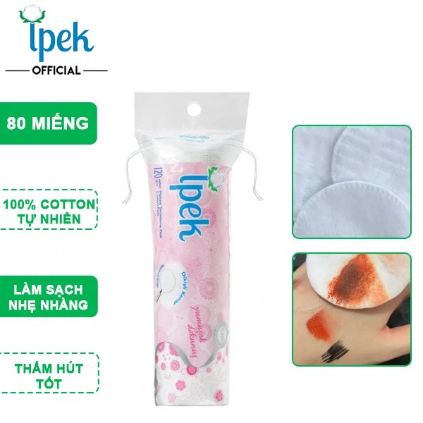 Bông Tẩy Trang IPEK 100%Cotton Pads 80 Miếng Thổ Nhĩ Kỳ