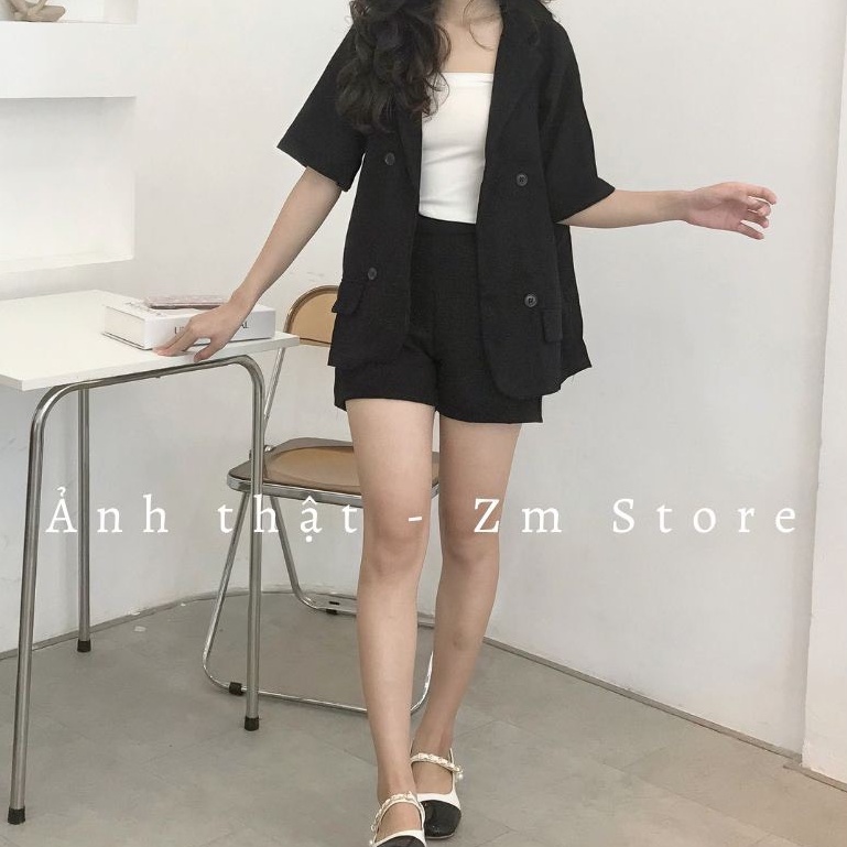 Set vest cộc tay có size chất tuyết mưa dày dặn chuẩn form vanmiushop