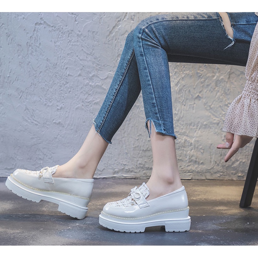 Giày LOLITA Đính Nơ Bánh Mì 6CM Phong Cách Nhật Bản J&K