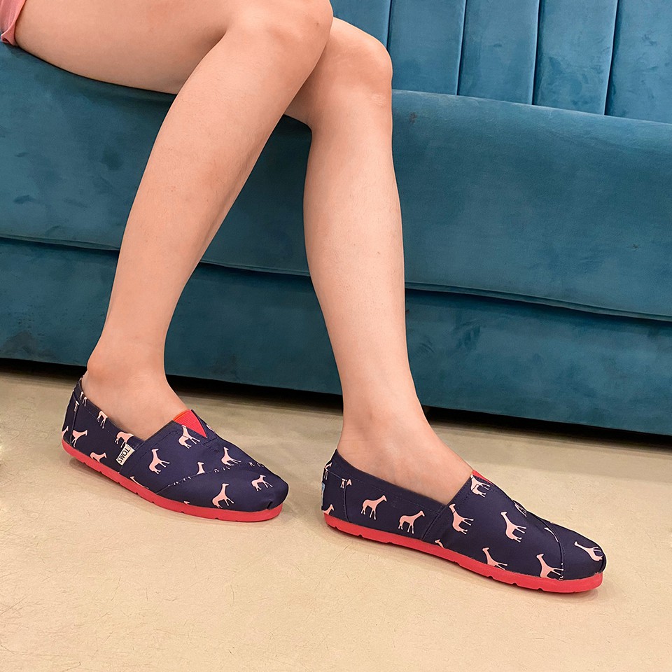 Giày toms animal đế hồng dễ thương (Đế cao su đúc, lót da)