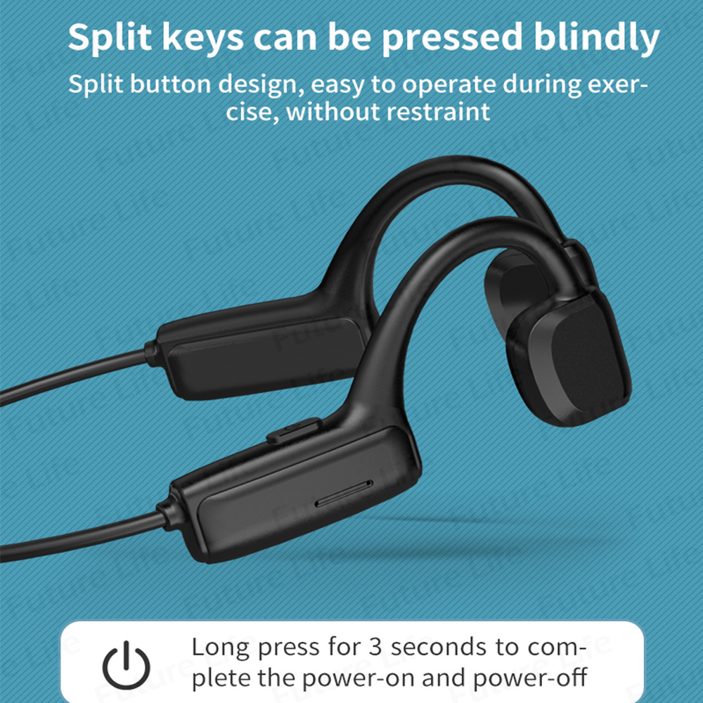 siêu nhẹ G1 Bone Conduction 5.1 Tai nghe Bluetooth Thể thao Tai nghe không dây chống nước CVC Tai nghe HiFi Stereo Giảm tiếng ồn Thông minh