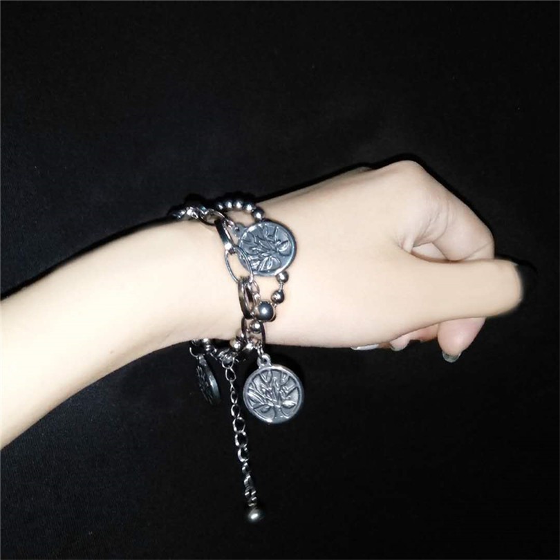 Vòng Tay Hai Lớp Phong Cách Harajuku Hàn Quốc 12126 Thời Trang Cho Nam Và Nữ