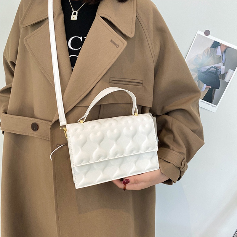 Túi đeo chéo màu trơn phong cách retro thời trang cho nữ