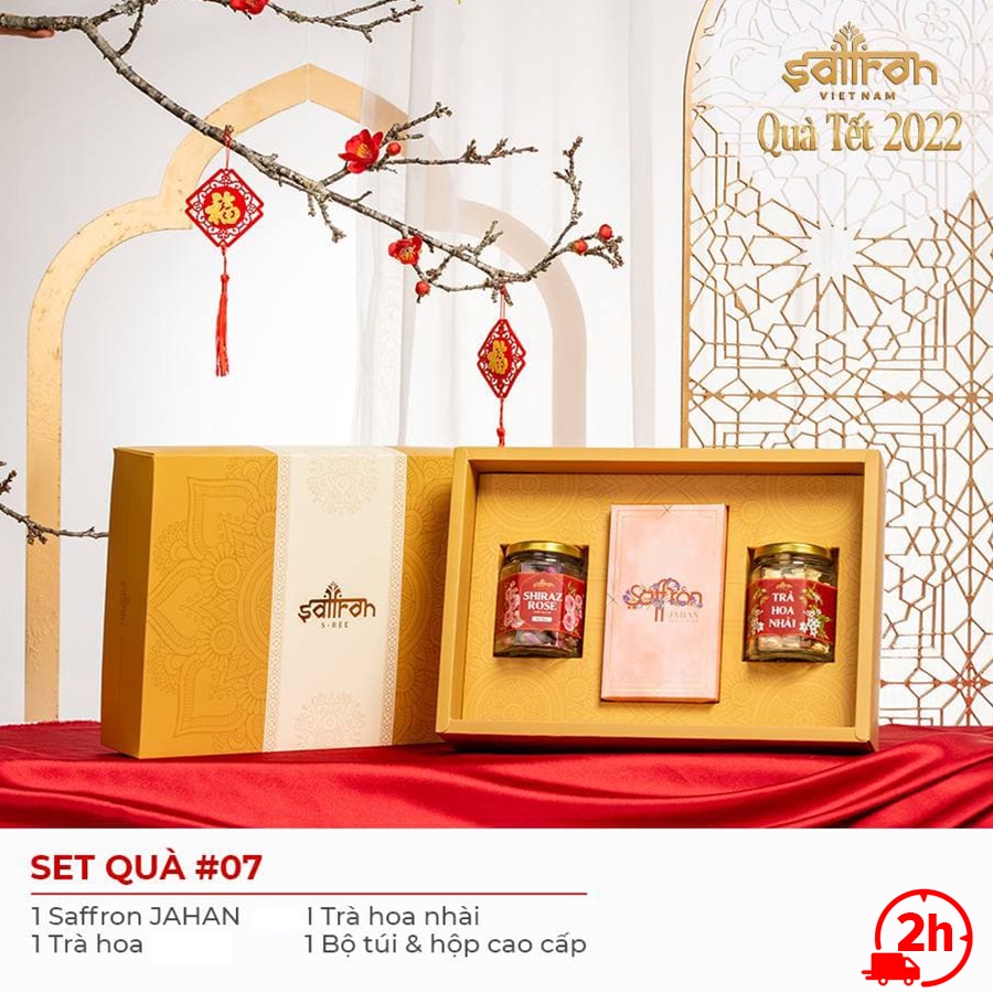 Set quà tết Saffron Nhụy Hoa Nghệ Tây Jahan 0.5Gr date 11/2023