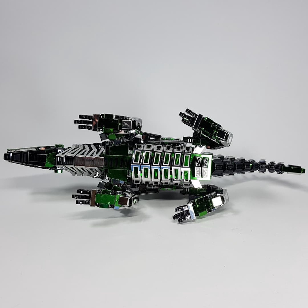 Mô Hình Kim Loại Lắp Ráp 3D Microworld Cá Sấu Chiến Đấu Maesh Gavial