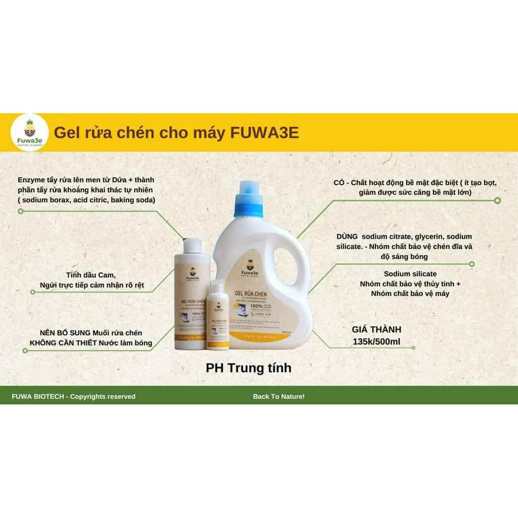 Nước làm bóng fuwa3e 500ml dùng cho Máy rửa bát,nước hỗ trợ xả máy 100% tự nhiên,Gel rửa chén cho máy rửa bát fuwa3e