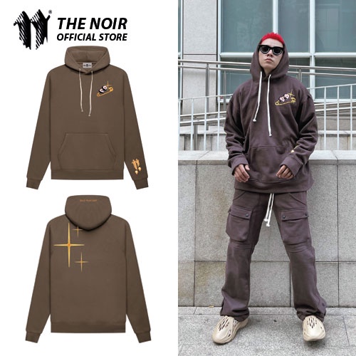 Áo khoác hoodie form rộng HD BROWN BACK TOGETHER, unisex nam nữ, phòng cách đường phố LOCAL BRAND THE NOIR