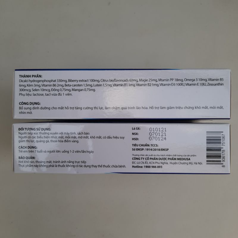 Viên sáng mắt LUTIDIN ULTRA - Giúp tăng cường thị lực, giảm khô mắt  mờ mắt_Hộp 30 viên