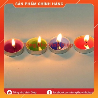 Vỉ 10 nến sáp tealight hình hoa, nến sáp tròn tarot