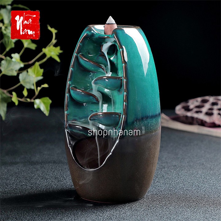 Thác khói trầm hương men ngọc thác suối chảy ngược tặng 3 nụ trầm