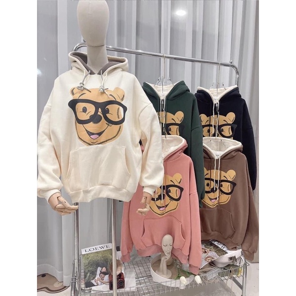 Áo Hodies Nỉ Mũ Gấu Vàng