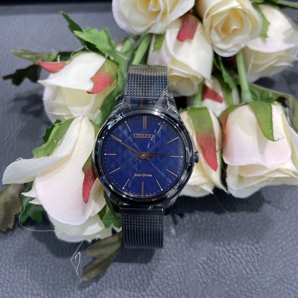 Đồng Hồ Nữ Citizen Dây Thép Không Gỉ EM0505-88L - Mặt Xanh
