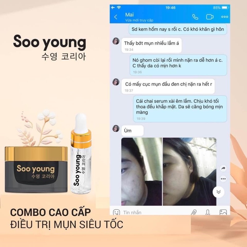 Bộ Kem Face Serum Mụn Soo Young