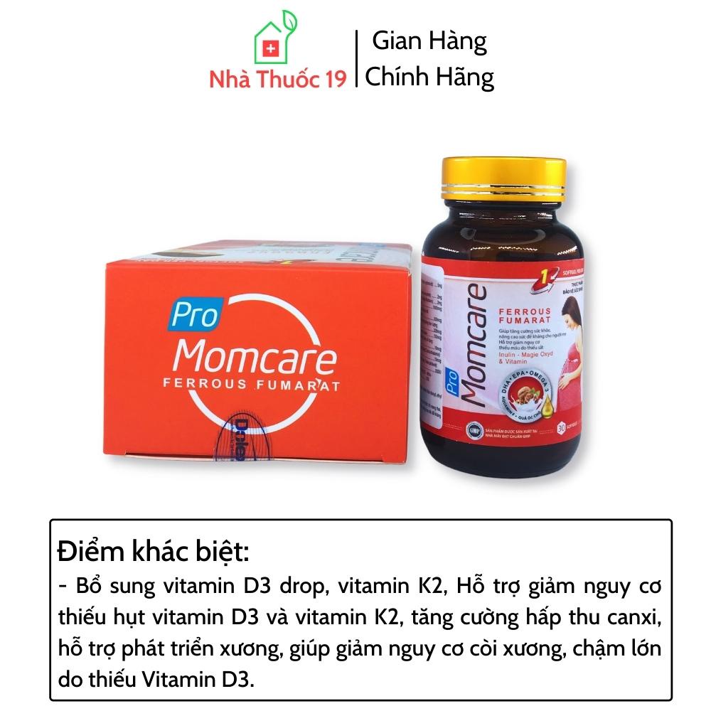 Pro Momcare Bổ Sung Các Vitamin Khoáng Chất DHA EPA Omega 3 Cho Phụ Nữ Trước Trong Thời Kì Mang Thai Và Cho Con Bú