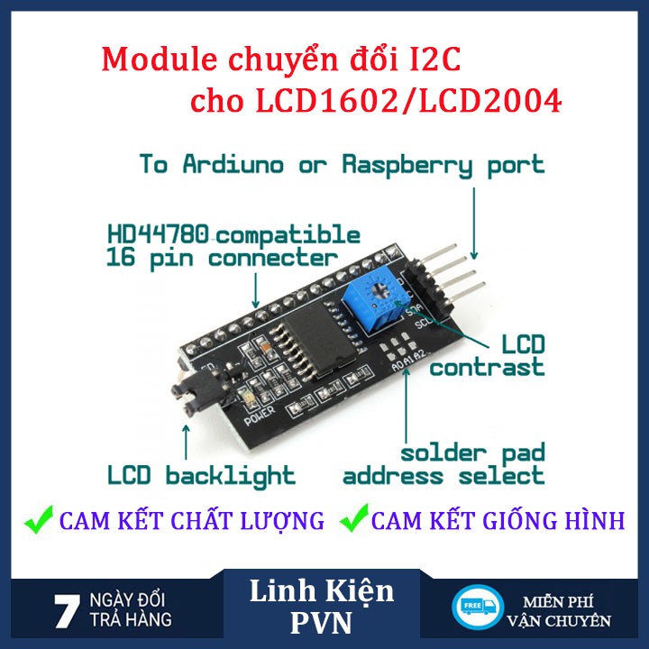 Module Chuyển Đổi I2C Cho LCD1602 và LCD2004