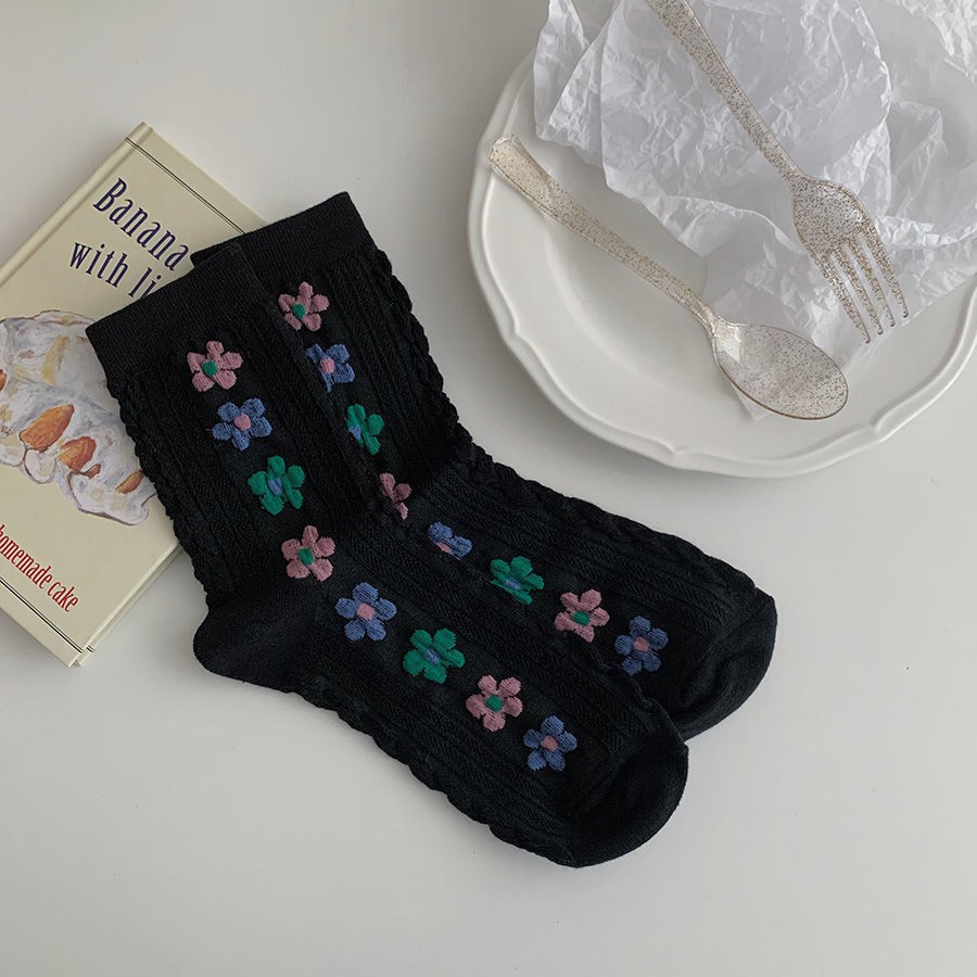 Vớ / tất cổ cao họa tiết in nổi - UniLabel