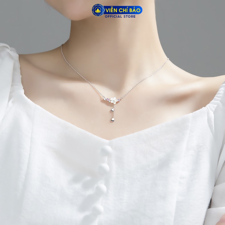 Dây chuyền bạc nữ mặt Hoa Anh Đào chất liệu bạc 925 thời trang phụ kiện trang sức nữ Viễn Chí Bảo D400513