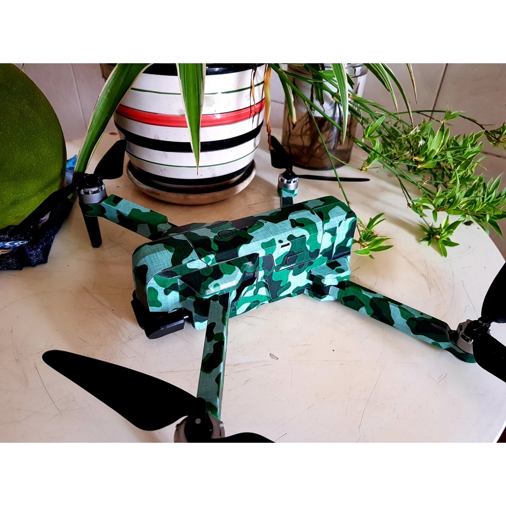 Skin Decal Dán Trang Trí Flycam Sjrc F11s 4k Pro - Camo Xanh ( Dán 2 Pin )