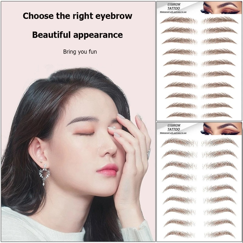 Miếng Dán Lông Mày Giả 6D Kháng Nước Lâu Trôi