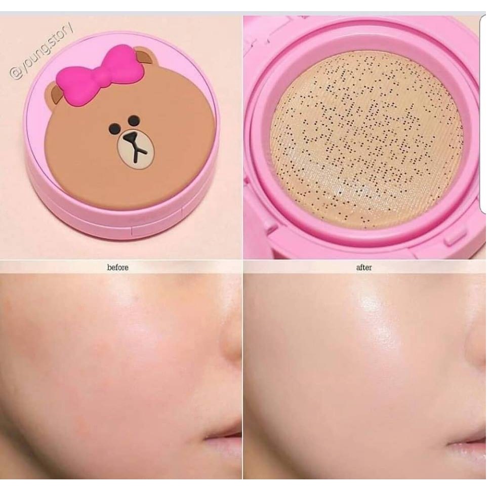 Phấn nước trang điểm cho da căng bóng tự nhiên khỏe khoắn Missha Glow Tension Line Friends Edition màu 21 (Hàn Quốc) | BigBuy360 - bigbuy360.vn