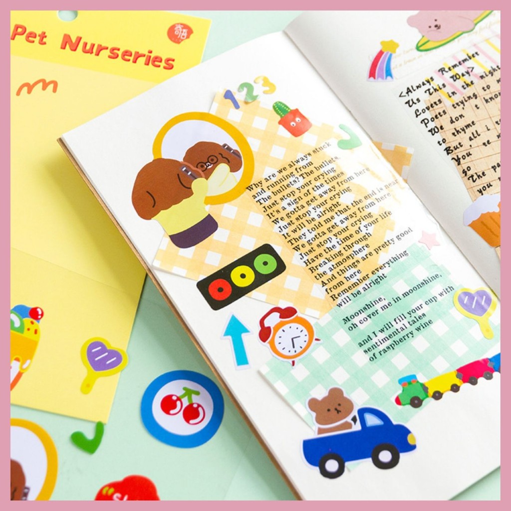 STICKER CUTE PET NURSERIES 8 MẪU