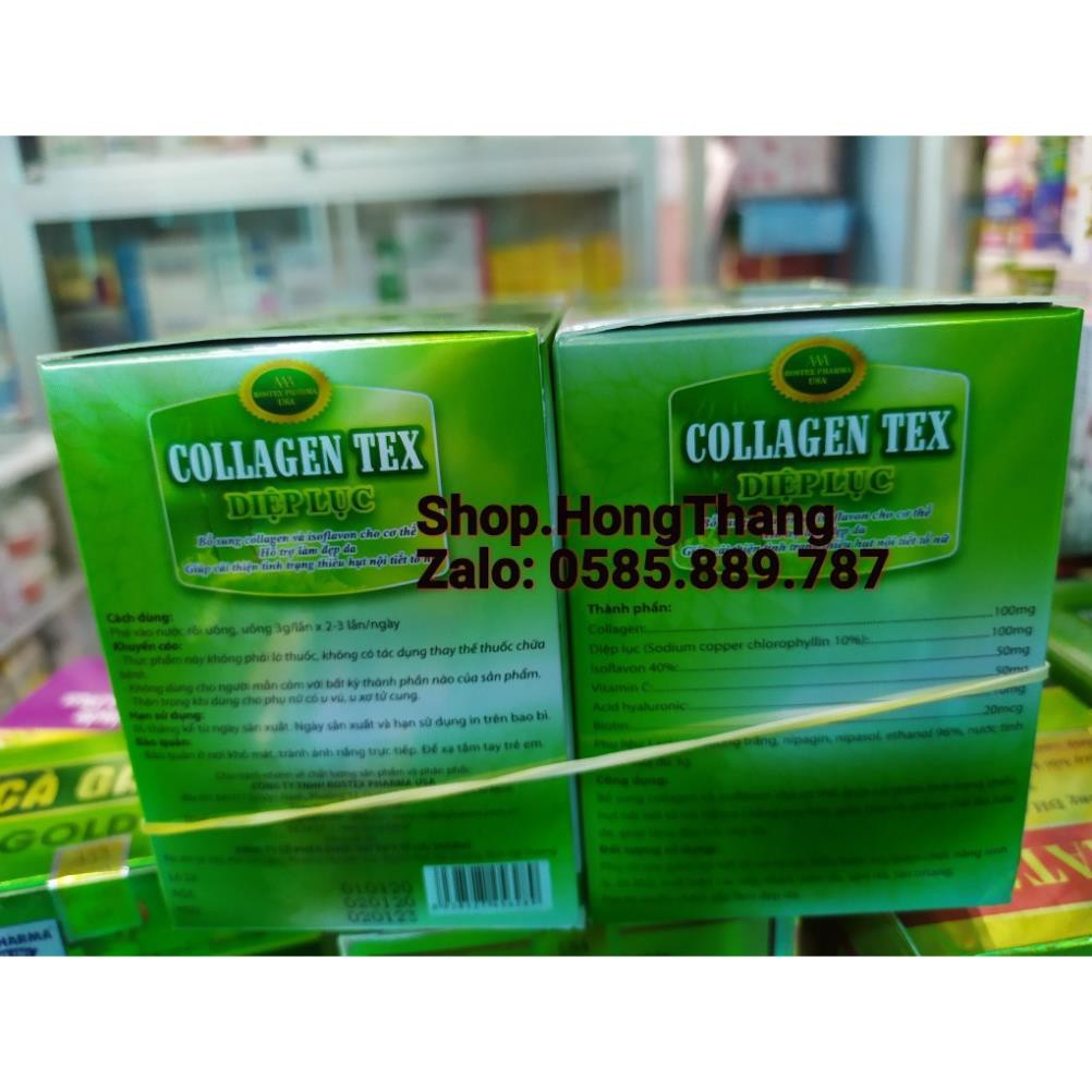 Collagen Tex diệp lục thiên nhiên, đẹp da sáng da, chống lão hóa, mờ thâm , hương vị thơm ngon, có mùi thơm của trà | BigBuy360 - bigbuy360.vn