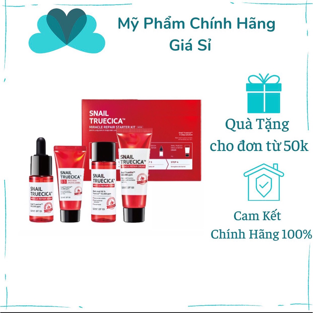 Bộ Chăm Sóc Da Chiết Xuất Từ Ốc Sên Some By Mi Snail Truecica Miracle Repair Starter Kit ( 4 món)