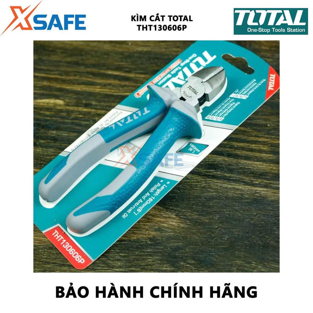 Kìm cắt dây điện TOTAL THT130606P Kìm tuốt dây điện Kích cỡ 6&quot;/160mm thép CR-V, tay cầm cách điện, bọc cao su chống trơn