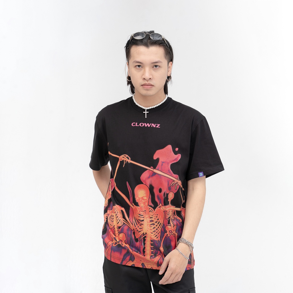 Áo thun tay lỡ local brand Clownz Rock Party phông cổ tròn form rộng cotton unisex nam nữ