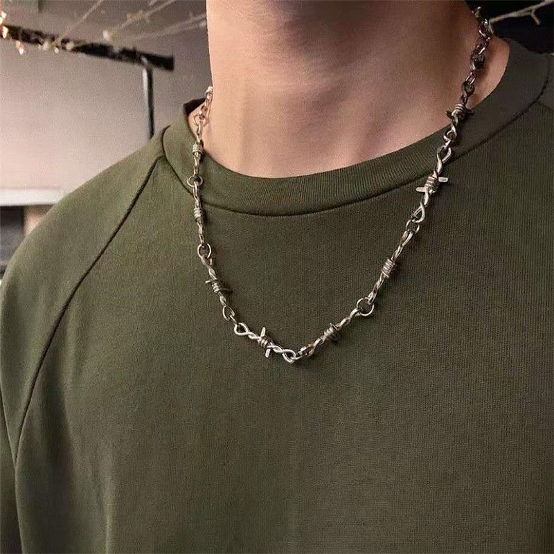 Dây Nhỏ Brambles Chokers Vòng Cổ Dành Cho Nữ Hip-hop Gothic Punk Phong Cách Dây Thép Gai Nhỏ Gai Dây