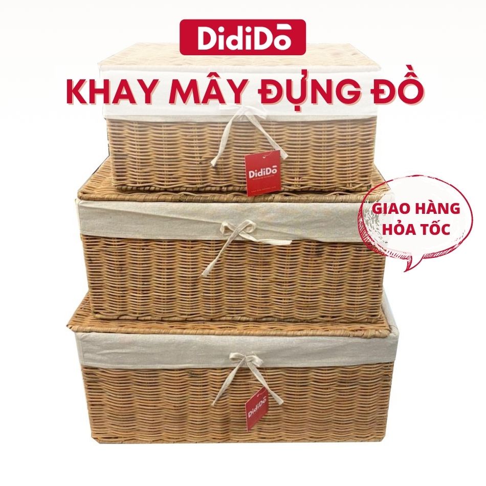 Khây mây đựng đồ có vải lót COI20