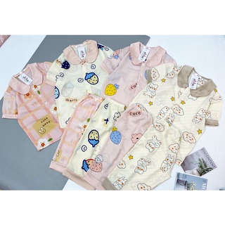 Bộ ngủ cho bé dáng pijama cổ sen, chất lụa mango mềm mát
