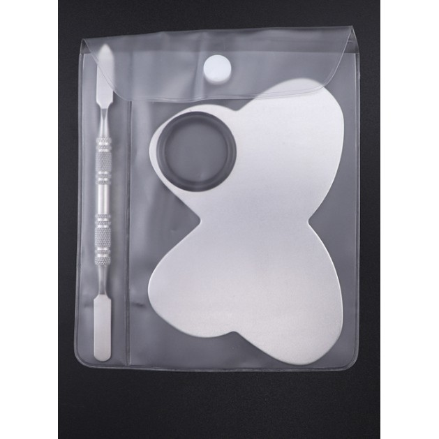 Bảng Trộn Màu Bằng Thép Không Gỉ Kèm Thìa | BigBuy360 - bigbuy360.vn