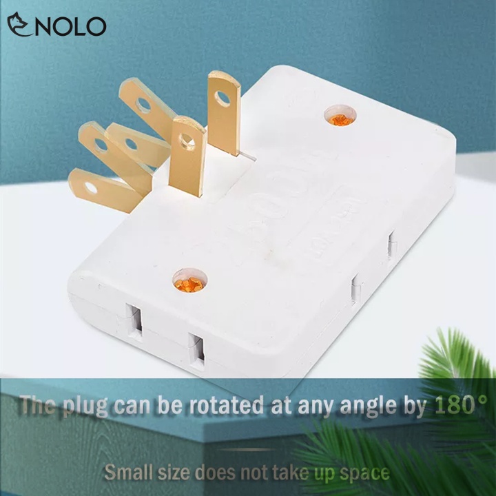 Đầu Chia Phích Cắm 2 Chân Dẹp 1 Ra 3 Model 608A Kiểu Dáng Chữ Nhật Nhỏ Gọn Trục Linh Hoạt Chịu Tải 2500W