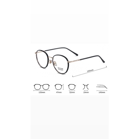 Gọng Kính vintage cao cấp chuyên lắp cận dáng oval 2301